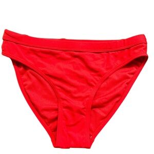 BLARIX womens red swim bottoms drawstring inside hipster size small NWOT